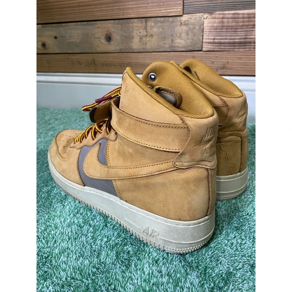 Nike‎ Air Force One Mens 12 Wheat Suede Flax Bone High Top 525317-700 (2018)